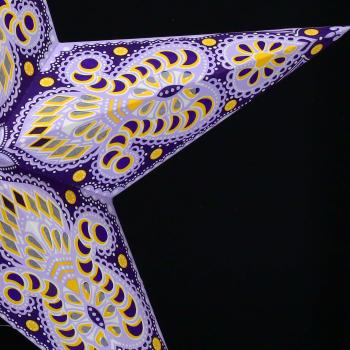 Ganesha lila - Foldable glowing star, paper poinsettia with 5 points, 60 cm
